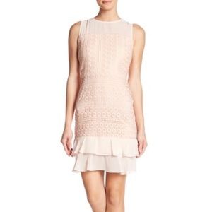 Betsey Johnson Chiffon Tiered Lace Dress Size 10